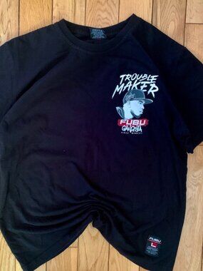 FUBU X Loonie Gangsta Trouble Maker Tee Men's Large Fits like S-M Black